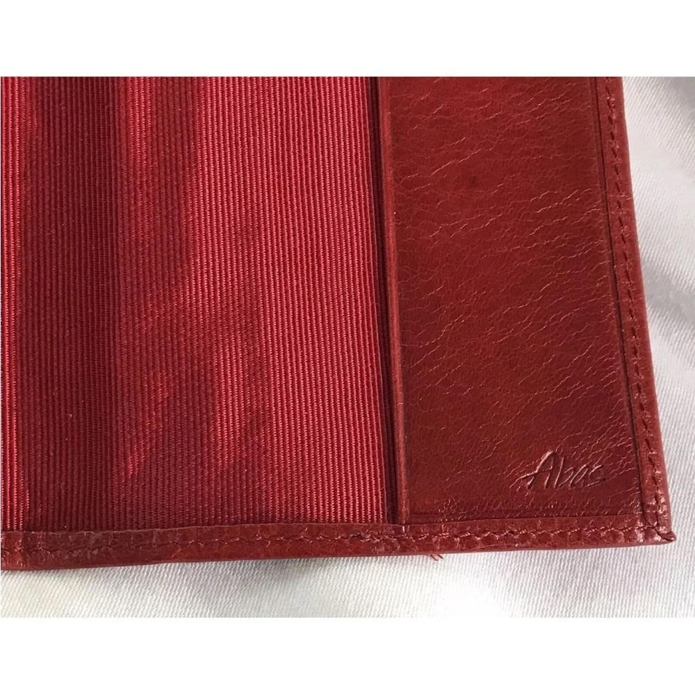 Abas Leather Passport ID Holder Wallet Lined Bifold Made In USA